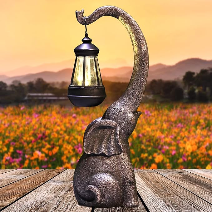 Enchanted Elephant Solar Garden Lamp